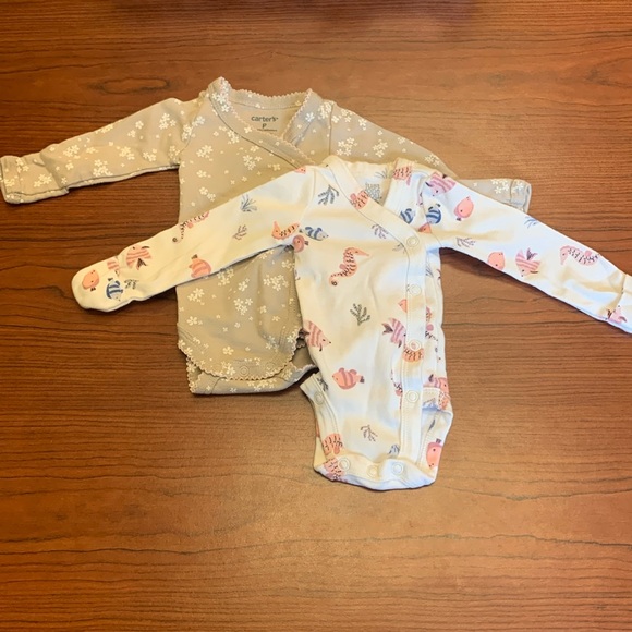 Just one you made by Carter’s long sleeve t-shirt onesie bundle (2) - Picture 1 of 8